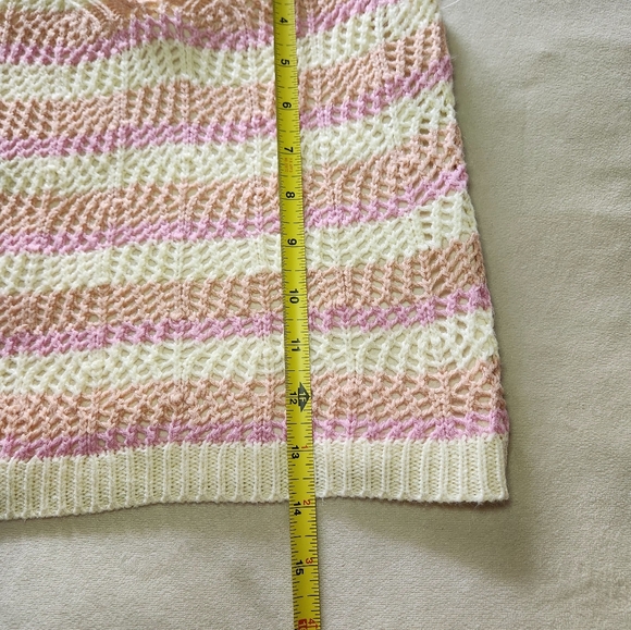 Evsie By Maurices Jr Girls Sz M Pink And Cream Crochet Top Lined - Picture 6 of 9